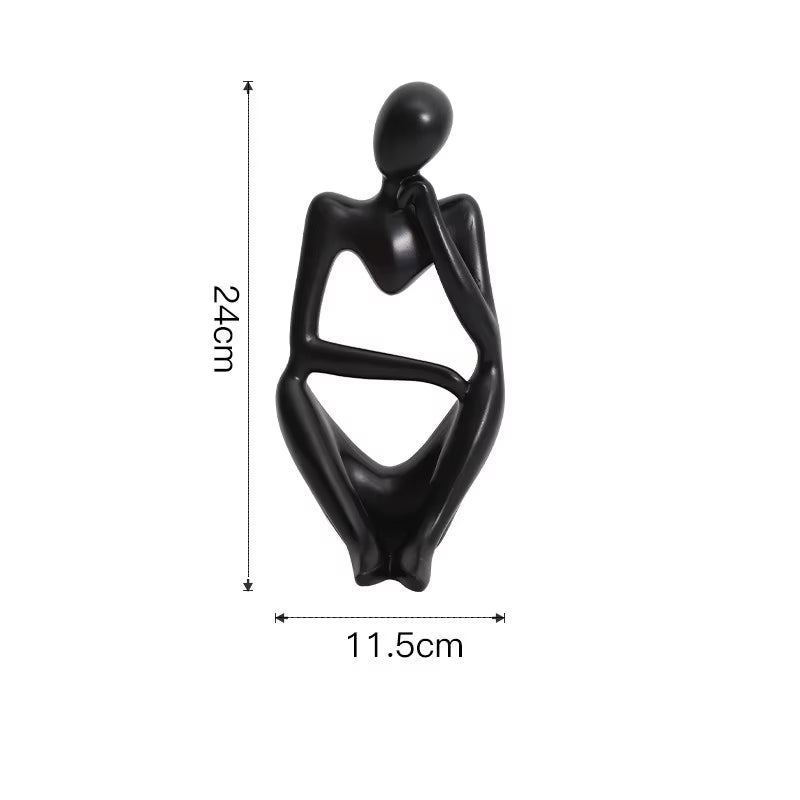 Nordic Abstract Sculpture Thinker Statue Resin Woman Figurine Office Home Decoration Accessories Decor Crafts Modern Art