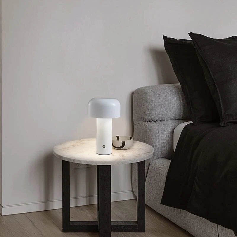 Mushroom beside Lamp - Bellhop Portable LED Table Lamp
