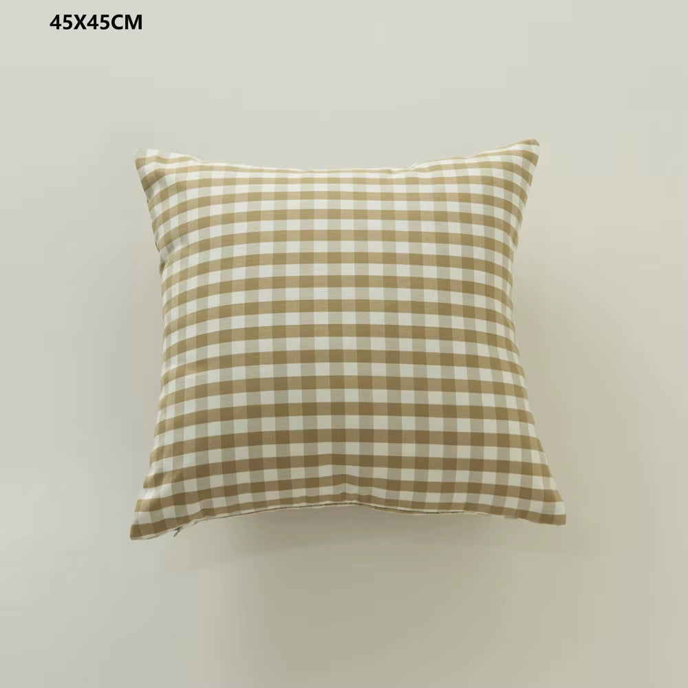 Plaid Sofa Cushion Cover 30X50/45X45CM Blue Red Coffee Orange Strip Home Hotel Office Couch Seat Decor Waist Throw Pillow Case