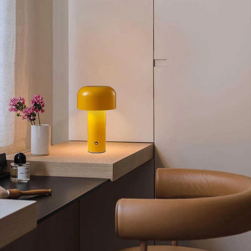 Mushroom beside Lamp - Bellhop Portable LED Table Lamp