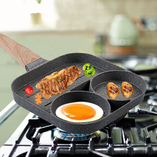 Egg Frying Pan Steaks Pan Food-Grade Aluminum Alloy with Non-Stick Coating Egg Cooker Pan for Making Breakfast