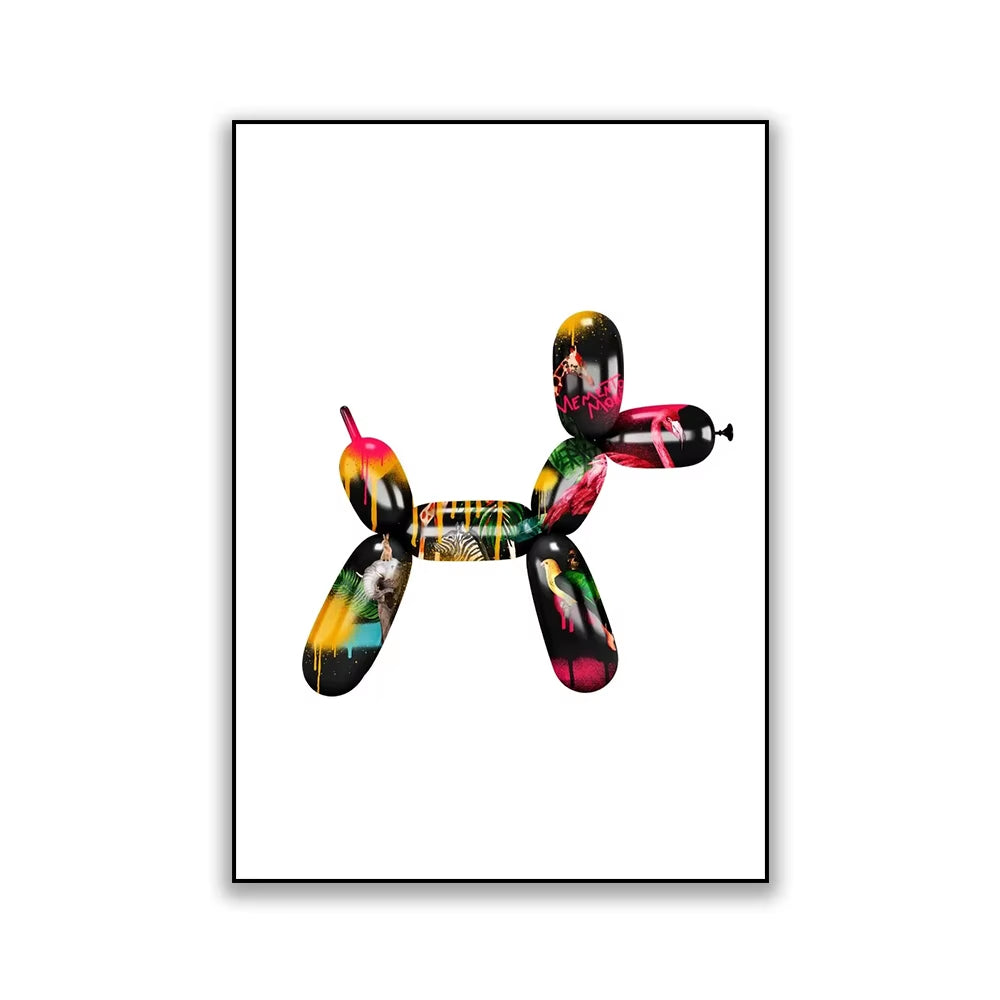 Pop Art Abstract Funny Balloon Dog Poster Toilet Wall Decoration Accessories Modern Home Bathroom Mural Canvas Painting Cuadros