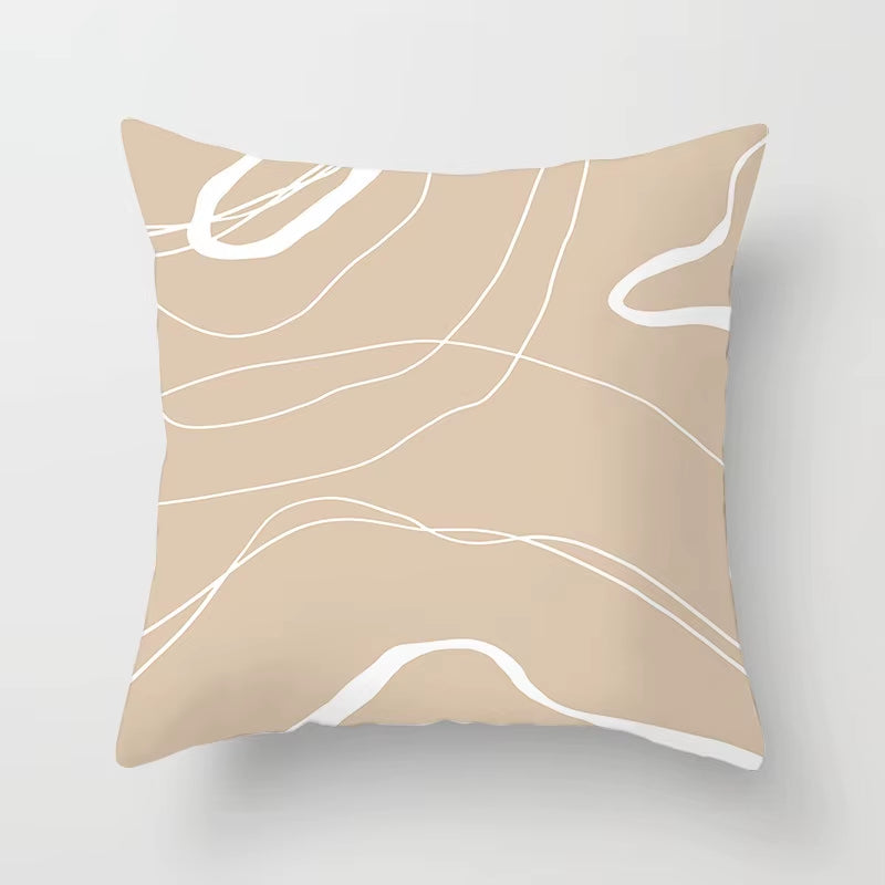 Brand New Nordic Simple Abstract Line Drawings Cushion Cases Morandi Decorative Pillows Case Modern Livingroom Sofa Throw Pillow