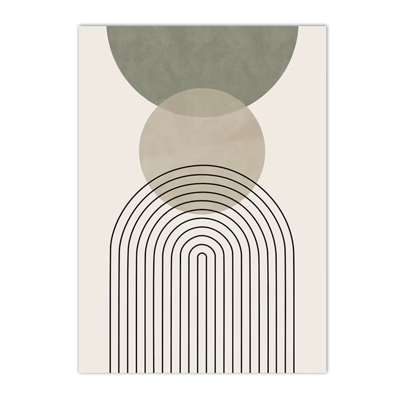 Abstract Boho Geometric Wall Art Canvas Painting Nordic Sage Green Botanical Posters and Prints Pictures Living Room Home Decor