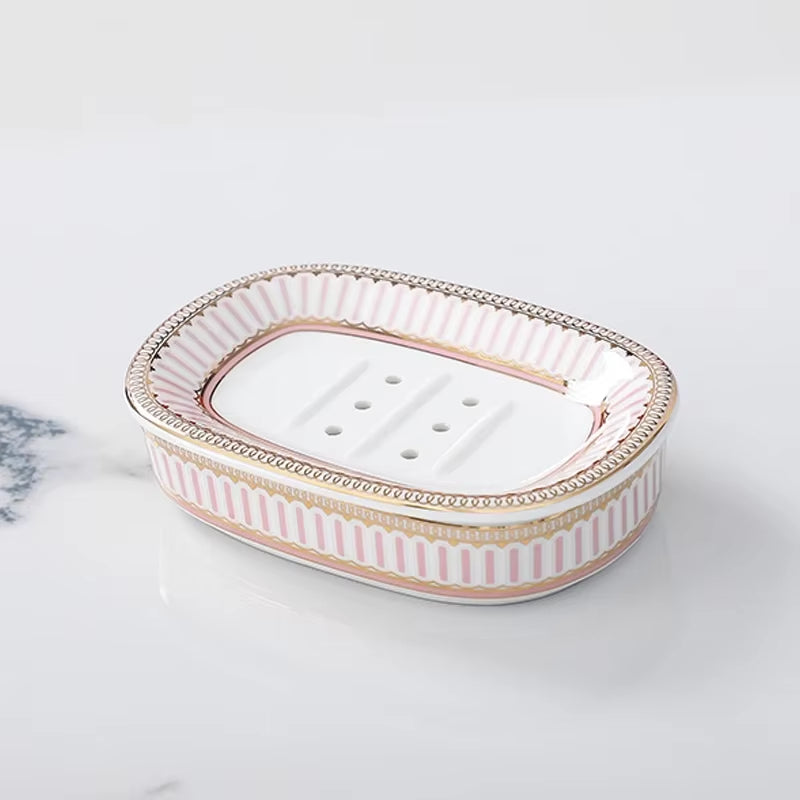 Nordic Light Luxury Ceramic Soap Dish Soap Container Jewelry Watch Storage Rack Hotel Household Shower Tray Bathroom Decoration