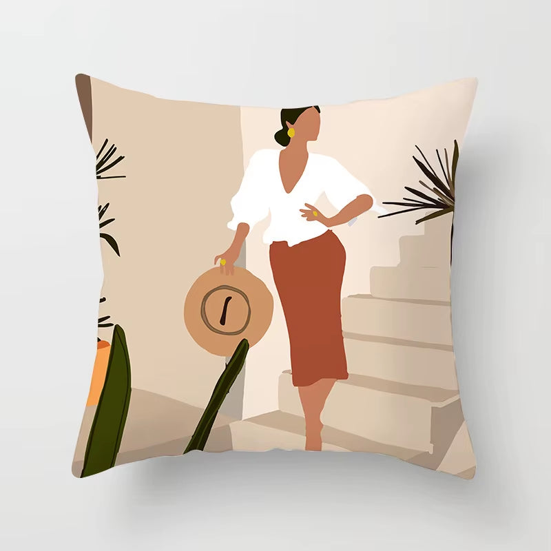 Brand New Nordic Simple Abstract Line Drawings Cushion Cases Morandi Decorative Pillows Case Modern Livingroom Sofa Throw Pillow