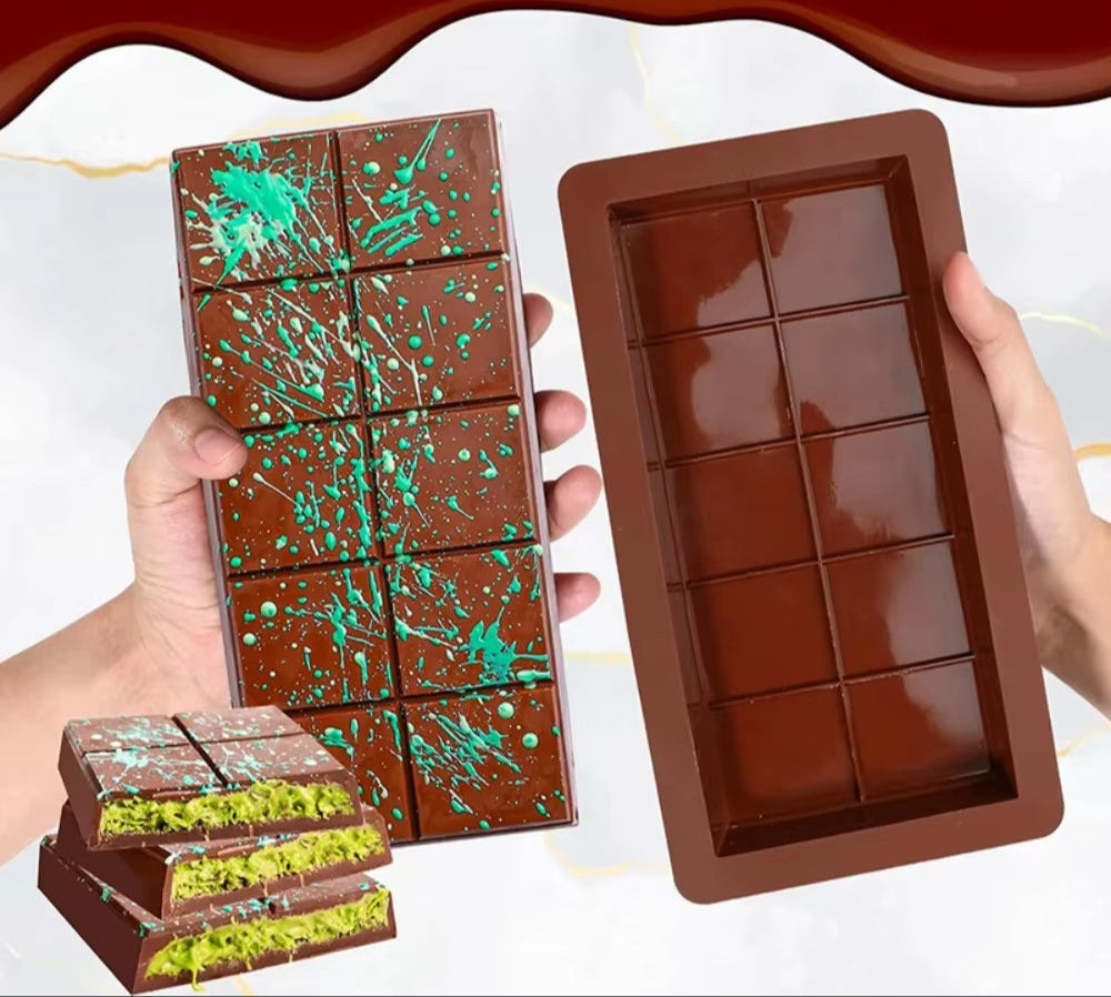 Chocolate Bar Molds Silicone Bars Break Apart Wax Melt Mould Easy Release Rectangle Durable for Protein and Energy Handmade Gift