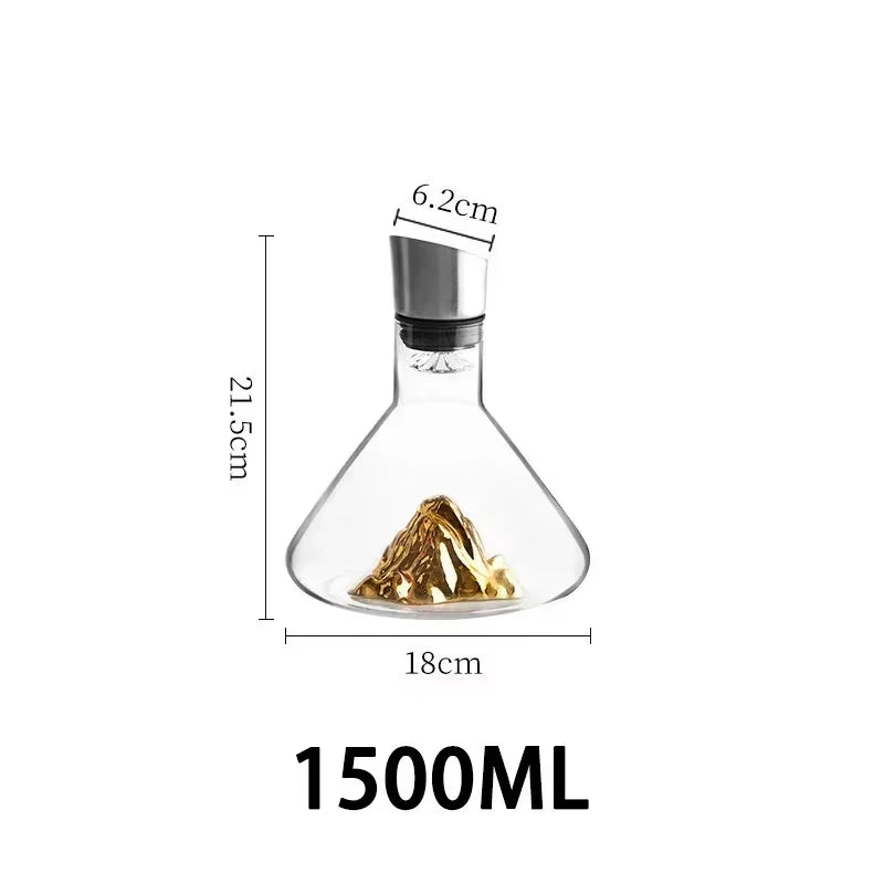 New European Iceberg Waterfall Wine Decanter Creative Transparent Lead-Free Crystal Glass Wine Dispenser Barware Quick Decanters
