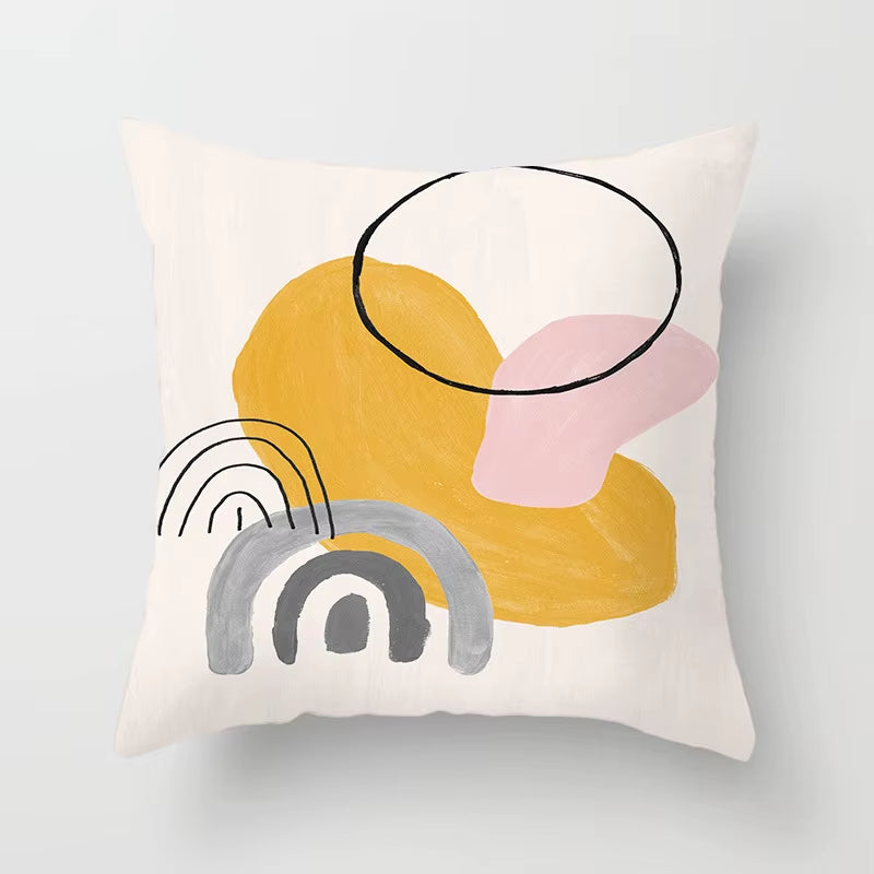 Brand New Nordic Simple Abstract Line Drawings Cushion Cases Morandi Decorative Pillows Case Modern Livingroom Sofa Throw Pillow