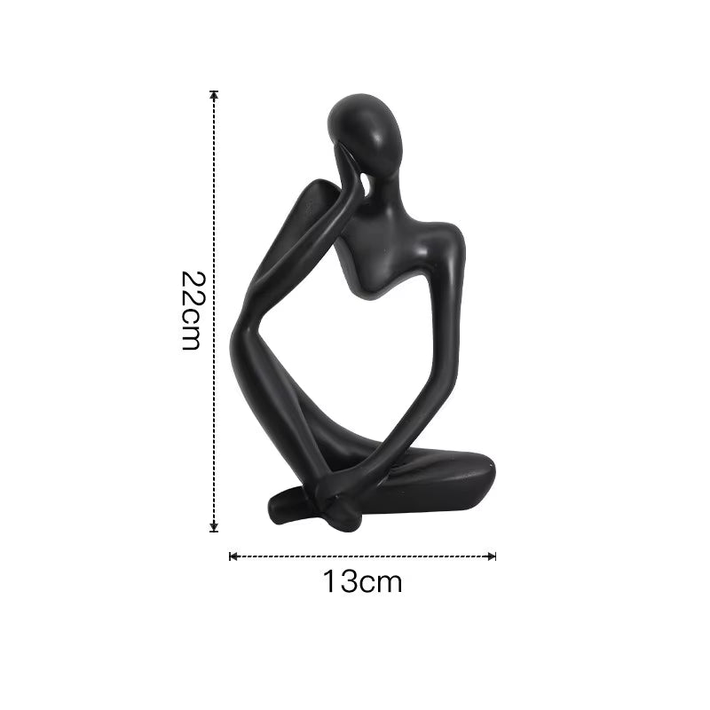 Nordic Abstract Sculpture Thinker Statue Resin Woman Figurine Office Home Decoration Accessories Decor Crafts Modern Art