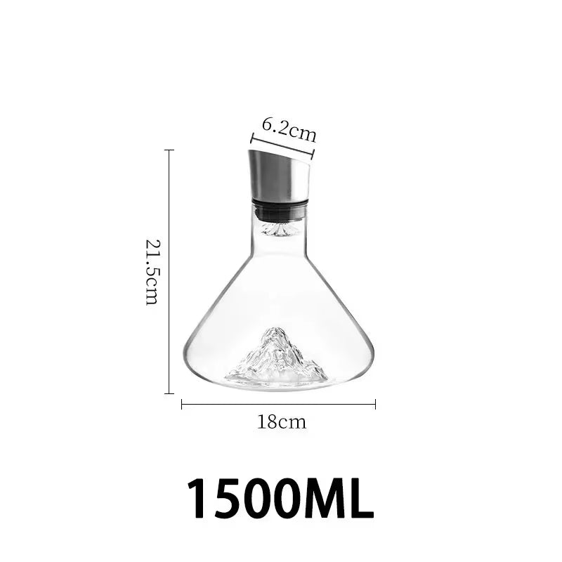 New European Iceberg Waterfall Wine Decanter Creative Transparent Lead-Free Crystal Glass Wine Dispenser Barware Quick Decanters