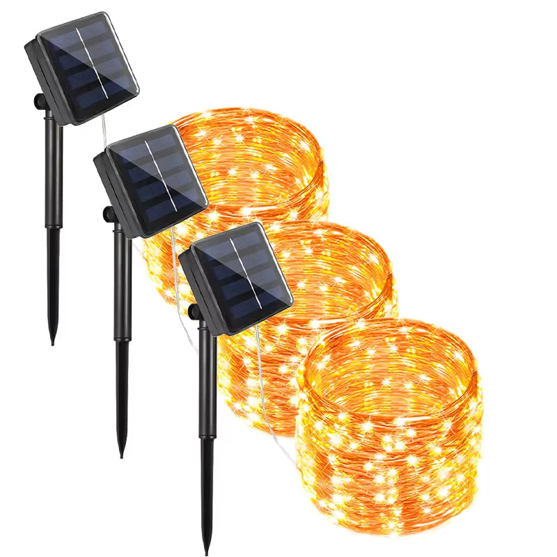 7M/12M/22/32M Solar Led Fairy Light Outdoor Festoon Led Waterproof Garland String Lights Christmas Party Garden Solar Lamp Decor