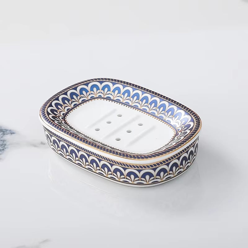 Nordic Light Luxury Ceramic Soap Dish Soap Container Jewelry Watch Storage Rack Hotel Household Shower Tray Bathroom Decoration