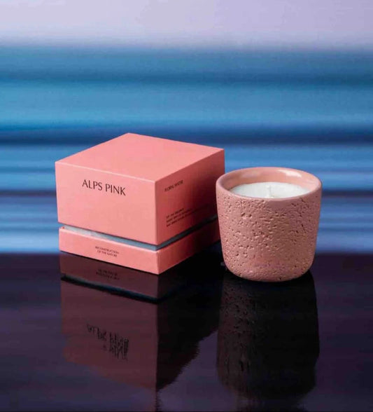 Wood Wick Soy Wax Scented Candle - Breath of Nature Scented - Alps Pink