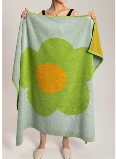 Serviette de bain florale