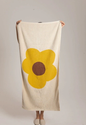 Serviette de bain florale