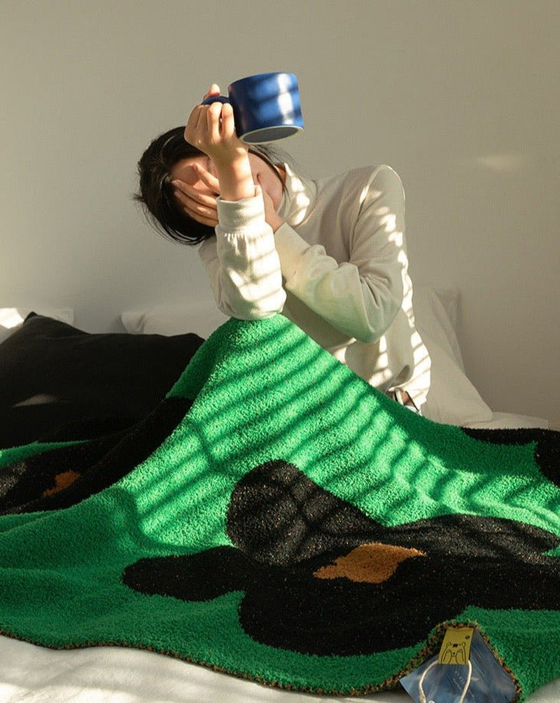 Ultra Soft Microfiber Sunflower Pattern Throw Blanket