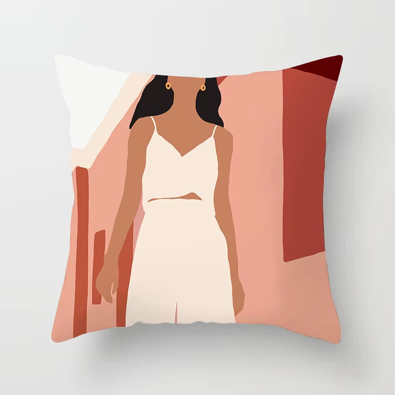 Brand New Nordic Simple Abstract Line Drawings Cushion Cases Morandi Decorative Pillows Case Modern Livingroom Sofa Throw Pillow
