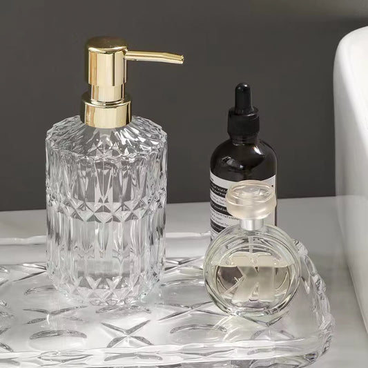 Bathroom Hand Sanitizer Container Portable Glass Travel Liquid Soap Dispenser 450Ml Shampoo Body Wash Dispenser Accessories