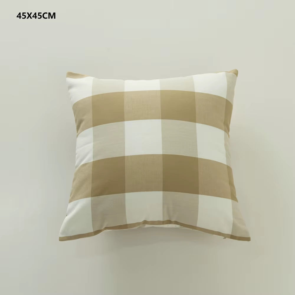 Plaid Sofa Cushion Cover 30X50/45X45CM Blue Red Coffee Orange Strip Home Hotel Office Couch Seat Decor Waist Throw Pillow Case
