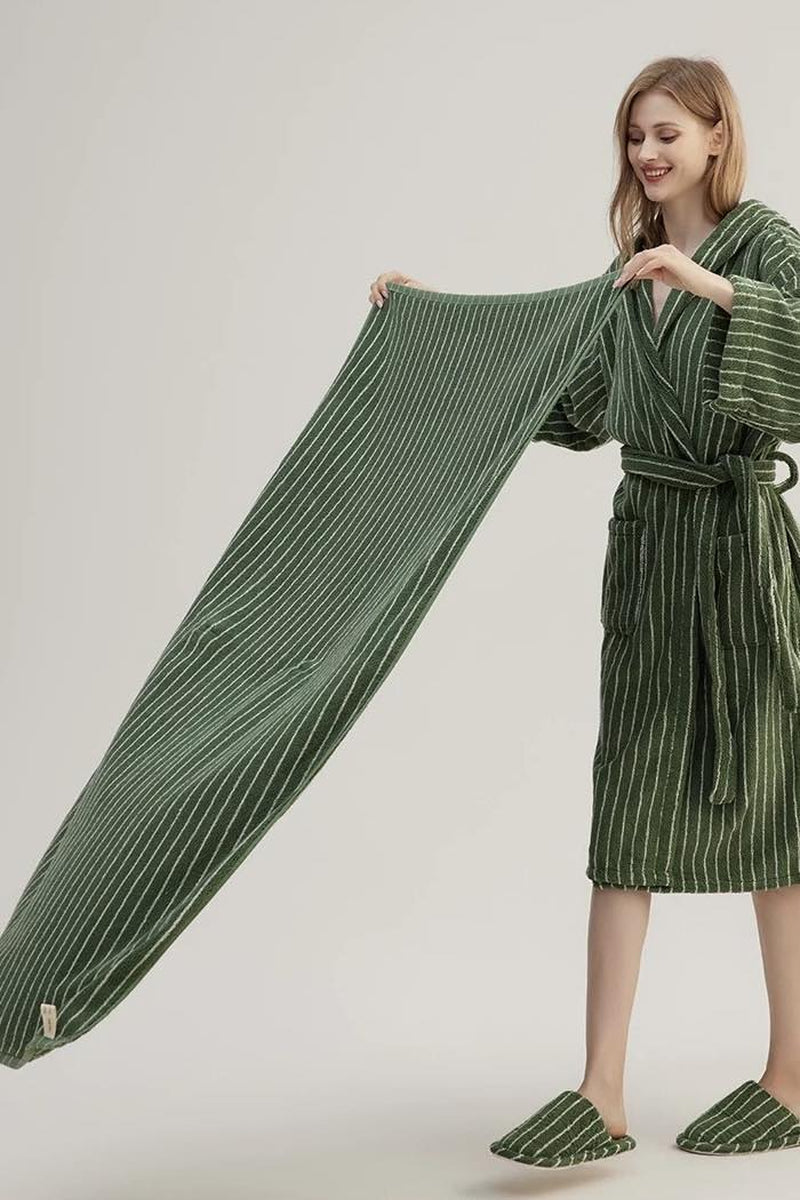 Retro Soft 100% Long-Stapled Cotton Striped Bath Towel