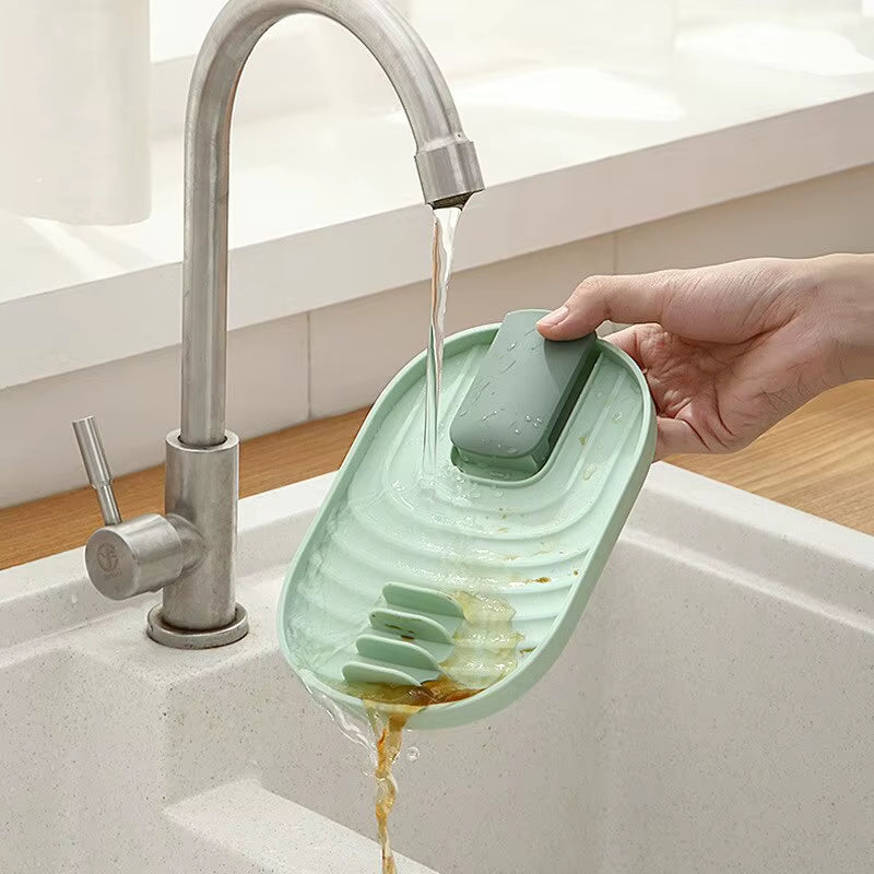 1Pc Green/Pink/Bule/Pink Silicone Nordic Style Pot Lid Shovel Storage Rack Practical Multifunctional Kitchen Supply Non Slip