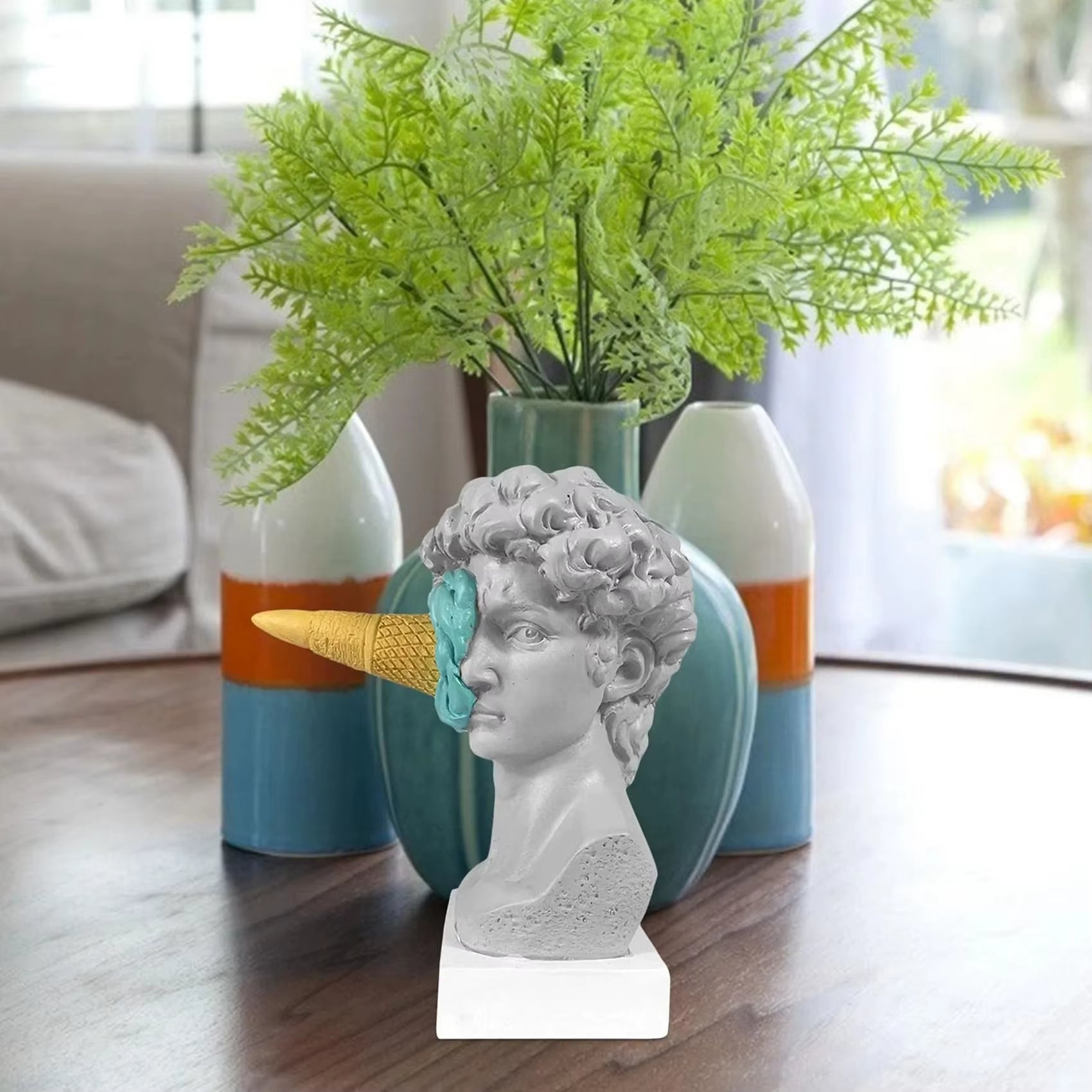 Modern Nordic Figure Ornament Ice Cream David Figurine Home Decor Sculpture Office Bookshelf Desktop Art Decoration David Statue