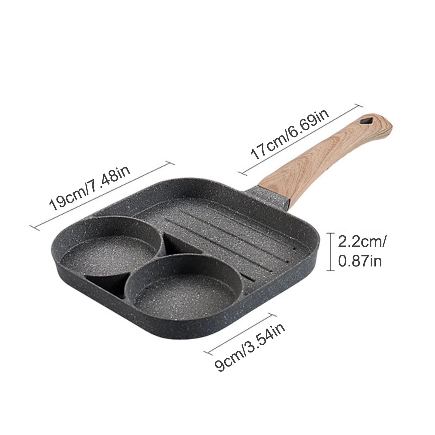 Egg Frying Pan Steaks Pan Food-Grade Aluminum Alloy with Non-Stick Coating Egg Cooker Pan for Making Breakfast