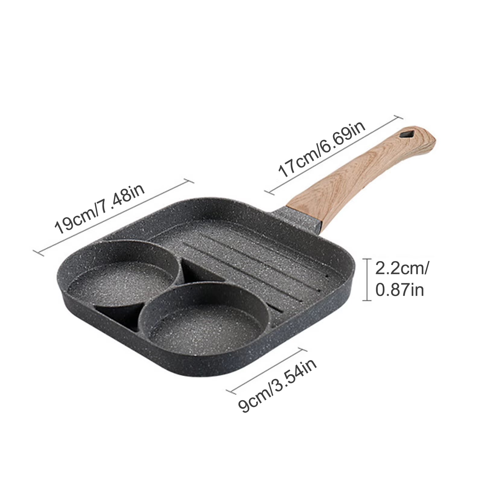 Egg Frying Pan Steaks Pan Food-Grade Aluminum Alloy with Non-Stick Coating Egg Cooker Pan for Making Breakfast