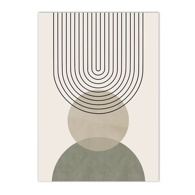 Abstract Boho Geometric Wall Art Canvas Painting Nordic Sage Green Botanical Posters and Prints Pictures Living Room Home Decor